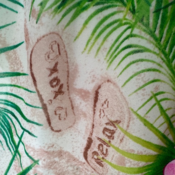 Betsey Johnson Tropical Green Pink Hi-Low Racerback Swim Cover-up Dress Size L - Picture 9 of 15